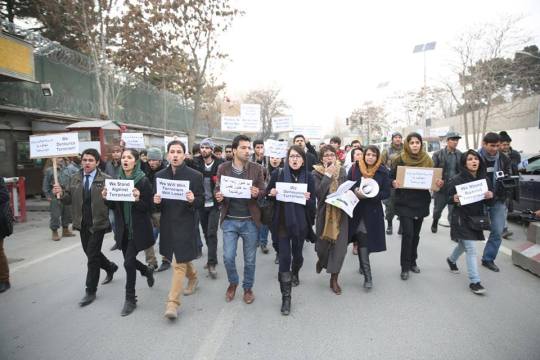 راهپیمایی جوانان درکابل